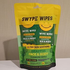 Swype Wipes Ultra Skin Soothing Eucalyptus Face & Body Cleansing Wipes 30 Ct